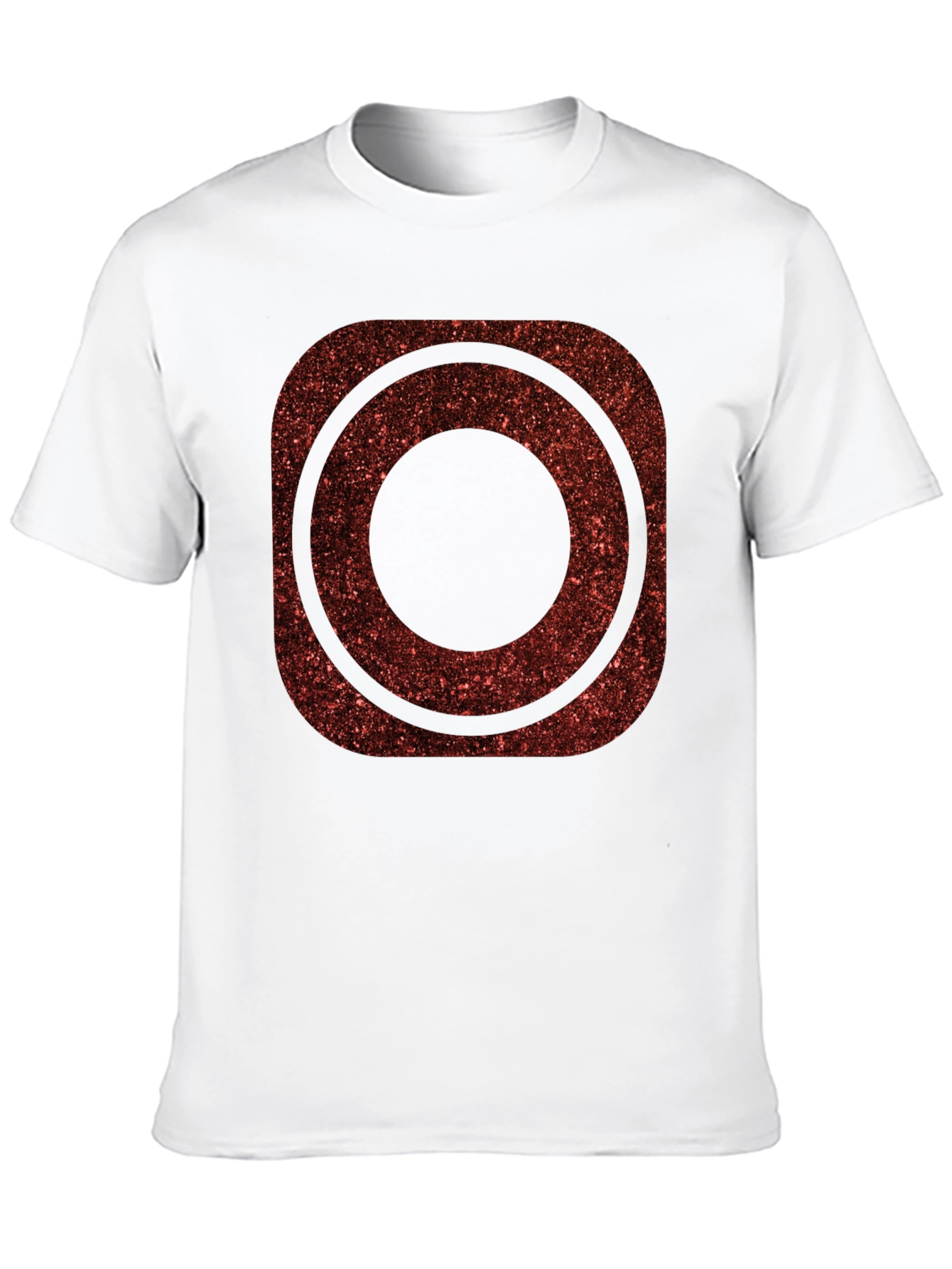 Red Glitter Circle Graphic Tee - Trendy Casual Shirt