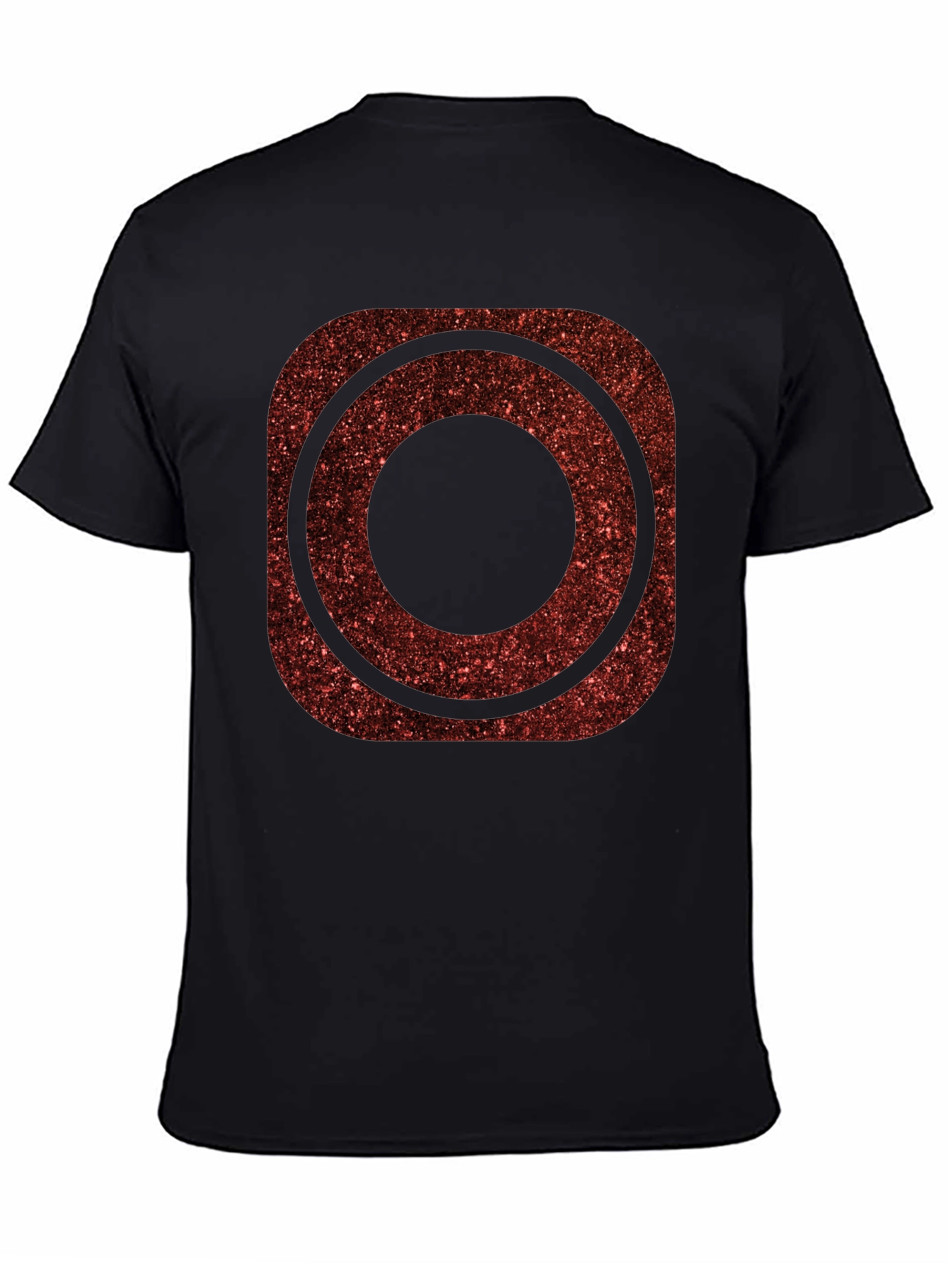 Red Glitter Circle Graphic Tee - Trendy Casual Shirt