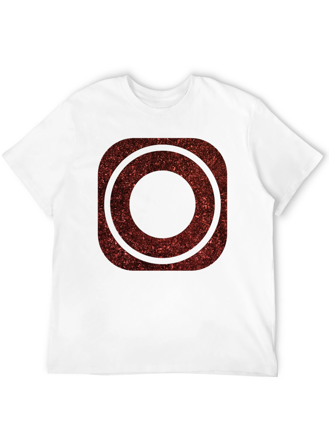 Red Glitter Circle Graphic Tee - Trendy Casual Shirt