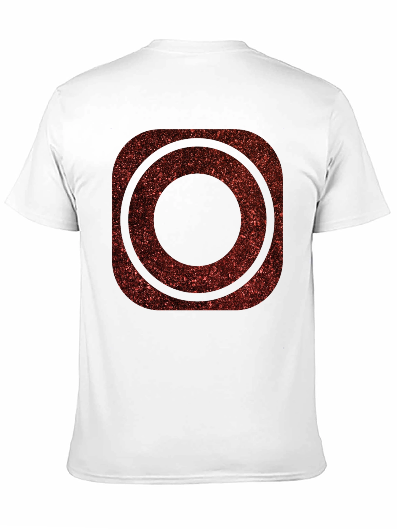 Red Glitter Circle Graphic Tee - Trendy Casual Shirt