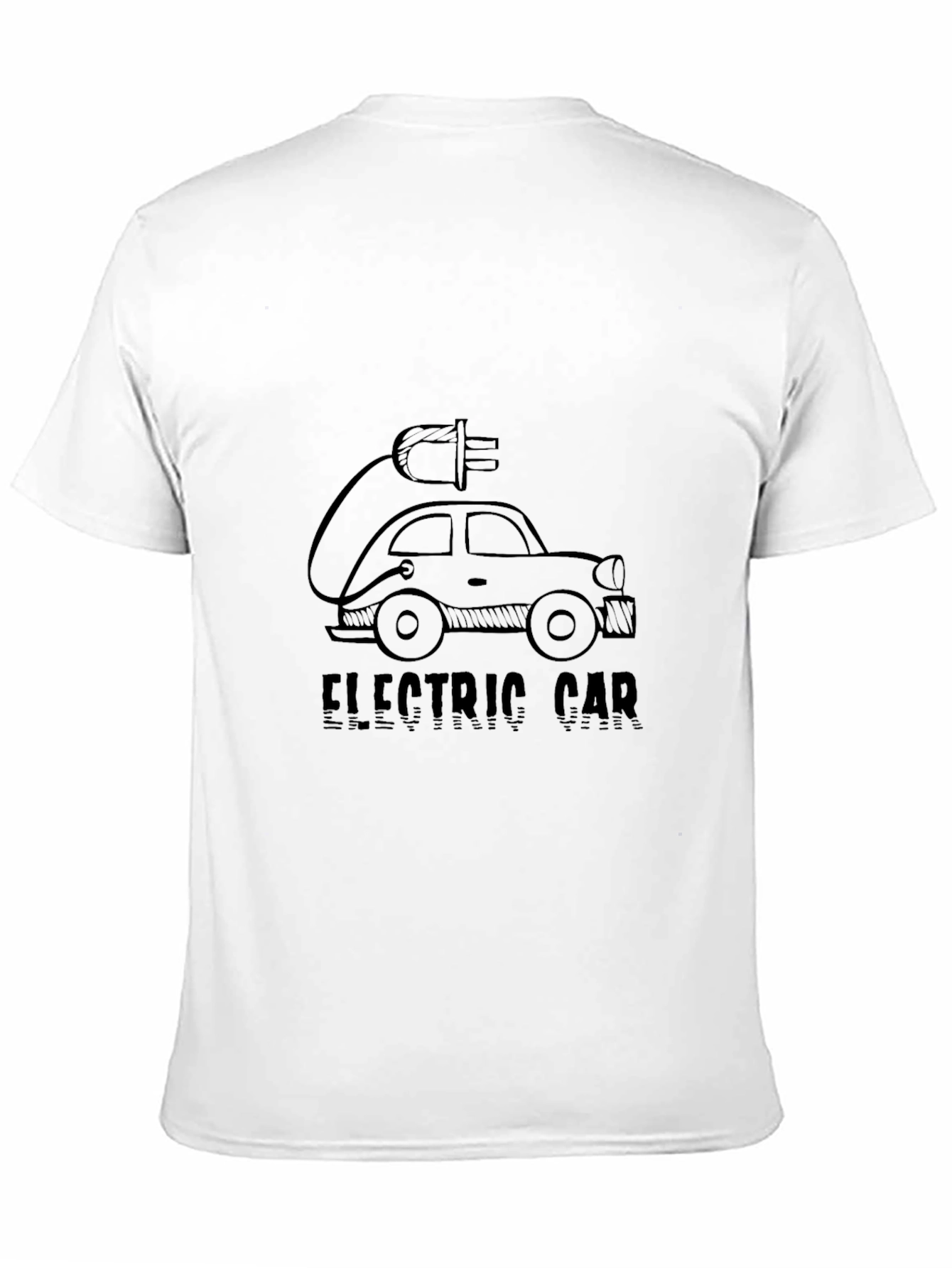 Electric Car Graphic Tee - Black Cotton Comfort