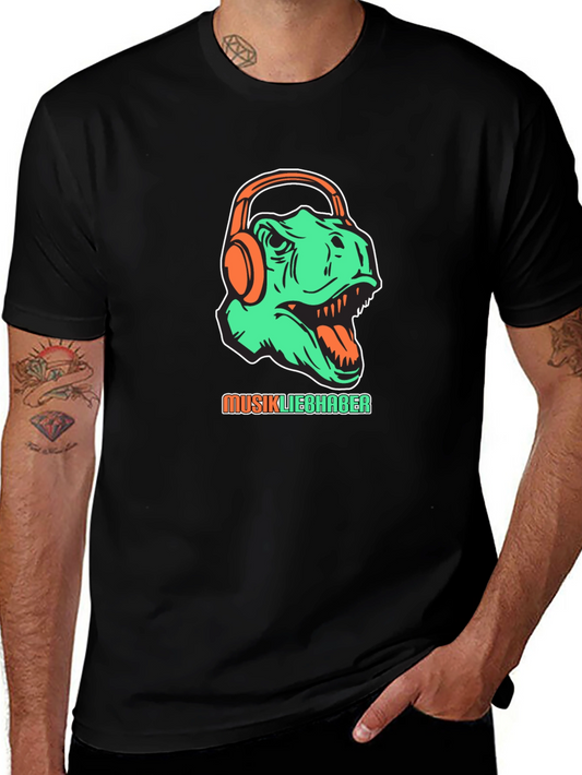 Dino Music Lover T-Shirt - Graphic Tee