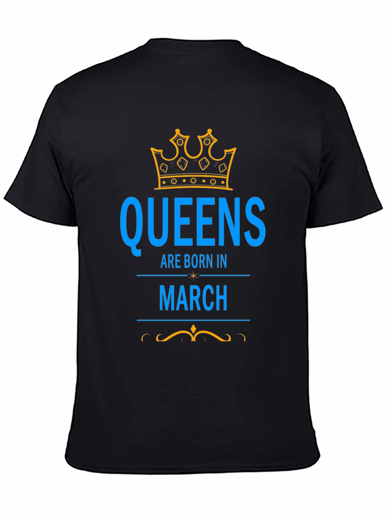 Queens Born in March Black Graphic Tee