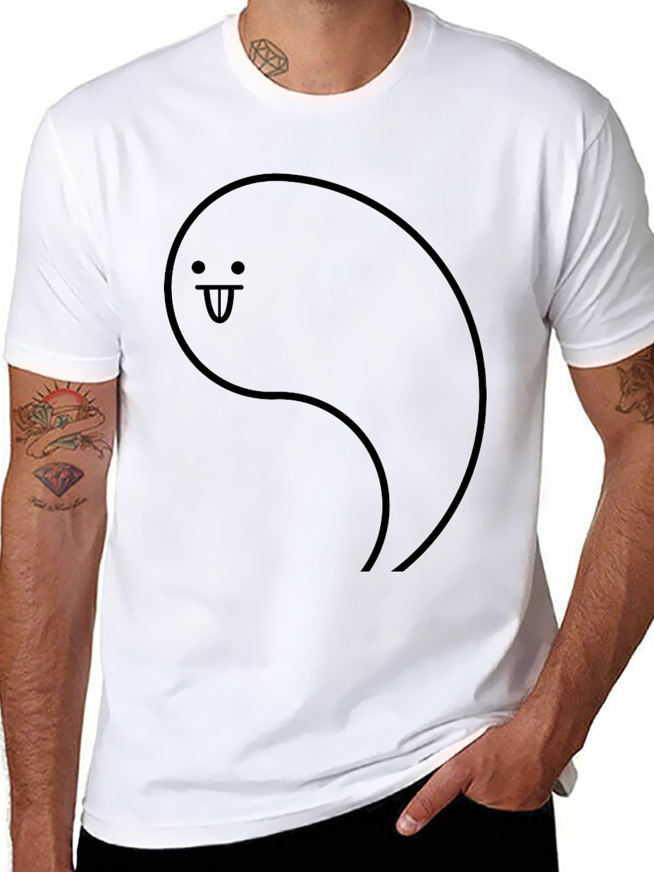 Funny Face Black Graphic T-Shirt