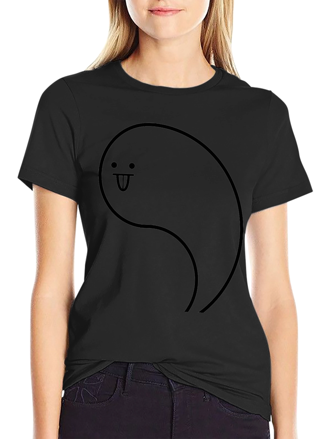 Funny Face Black Graphic T-Shirt