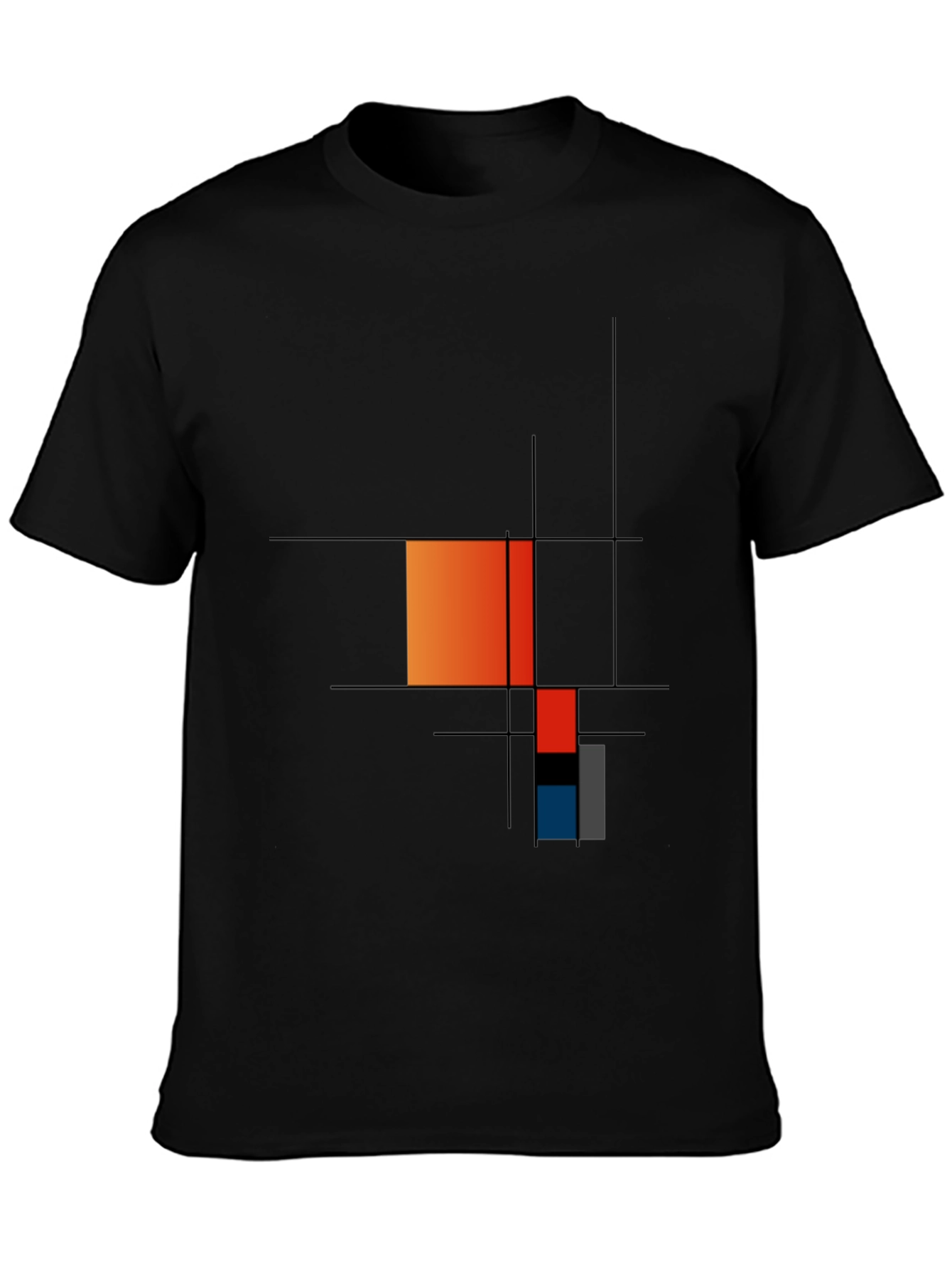 Modern Art Graphic Tee - Geometric Mondrian Style