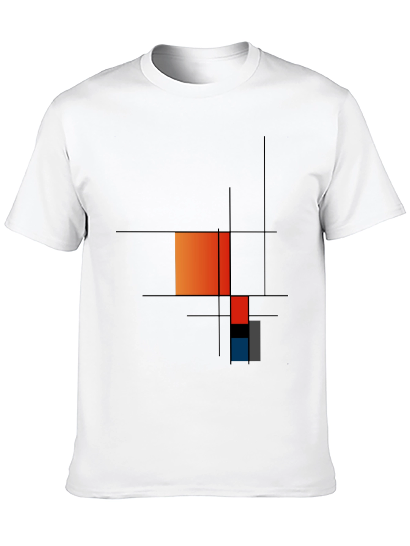 Modern Art Graphic Tee - Geometric Mondrian Style