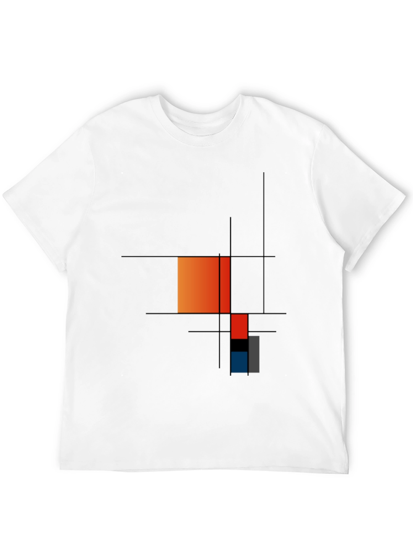 Modern Art Graphic Tee - Geometric Mondrian Style