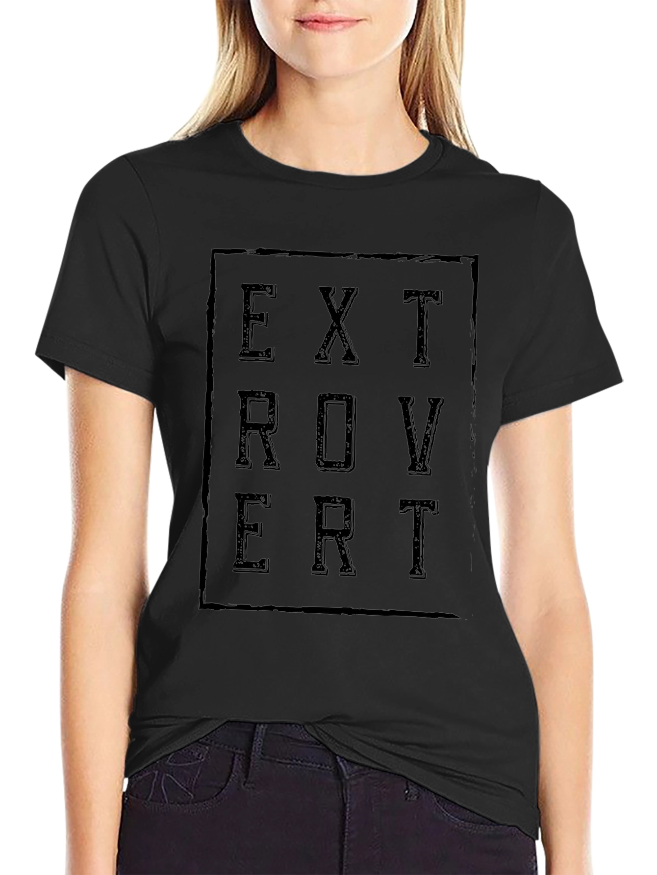 Extrovert Graphic Tee - Stylish Black T-Shirt