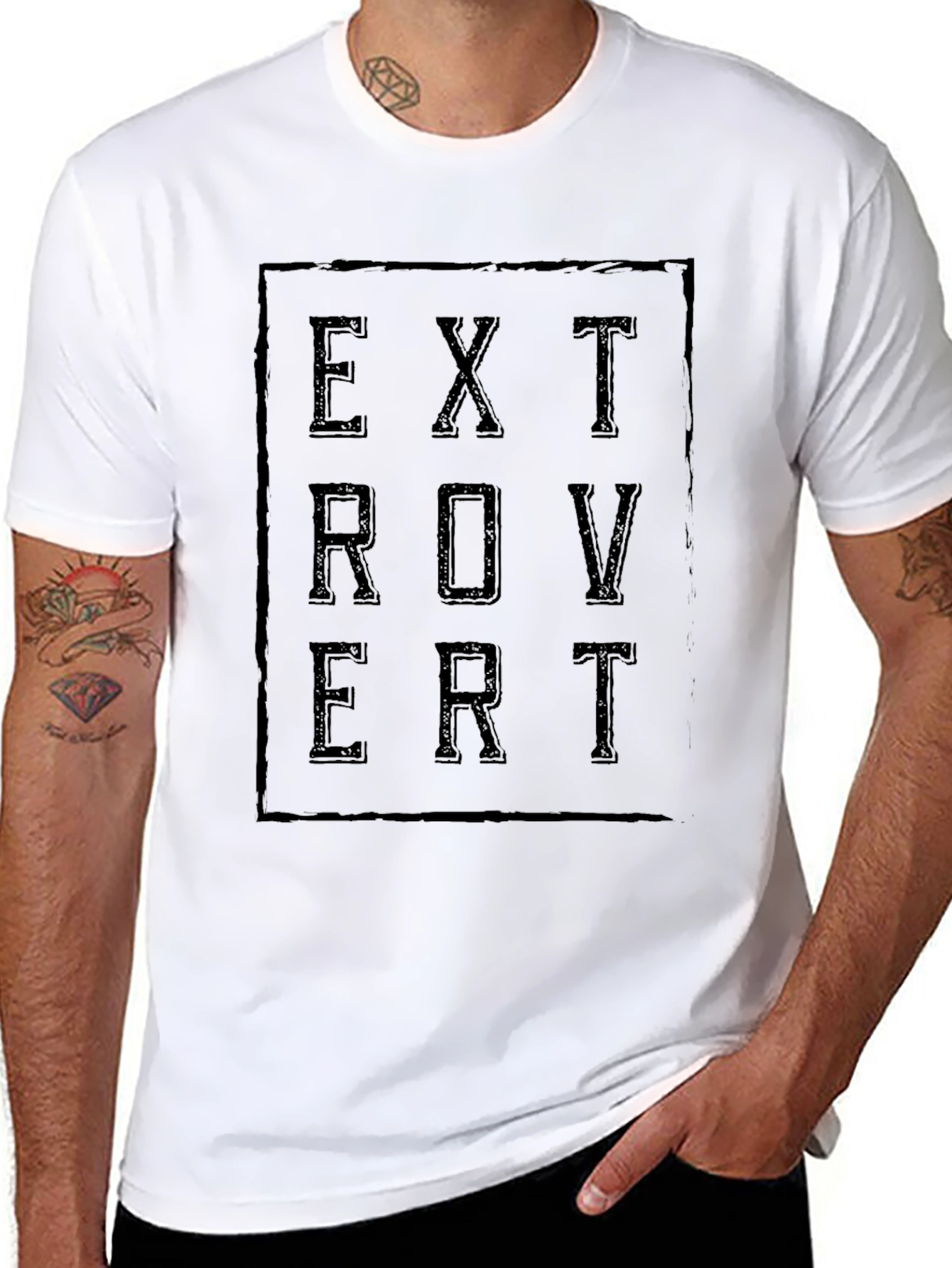 Extrovert Graphic Tee - Stylish Black T-Shirt