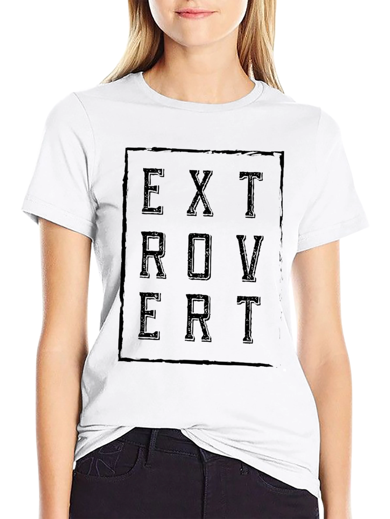Extrovert Graphic Tee - Stylish Black T-Shirt
