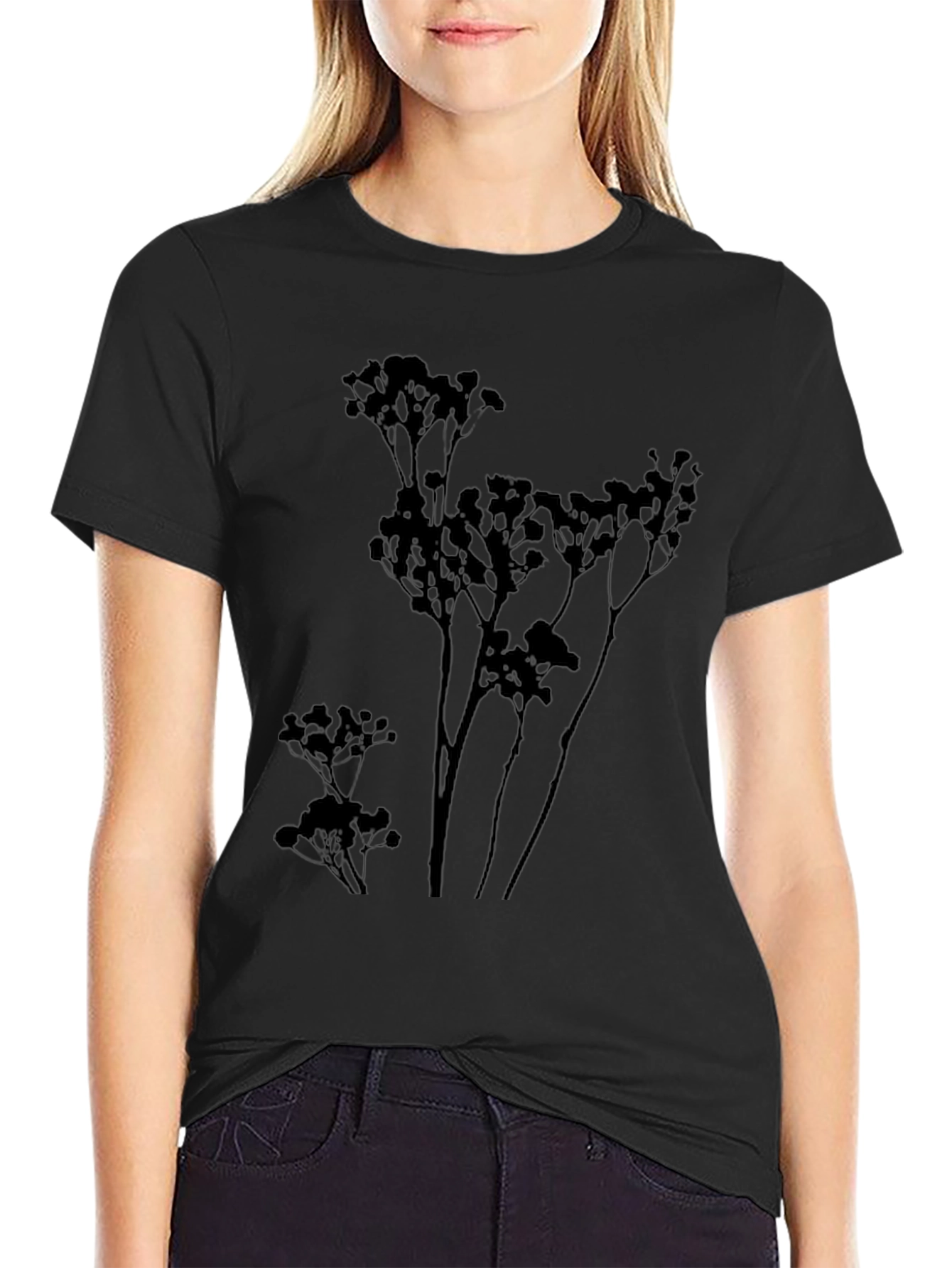 Botanical Silhouette Tee - Modern Graphic T-Shirt