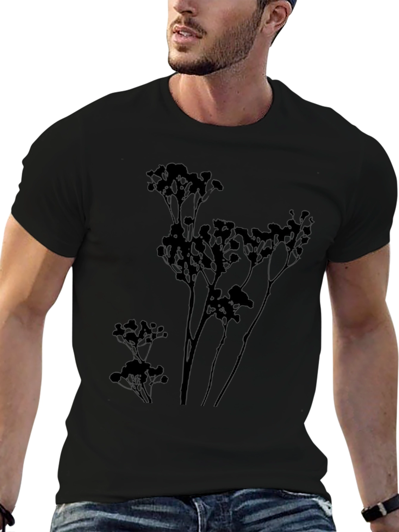 Botanical Silhouette Tee - Modern Graphic T-Shirt