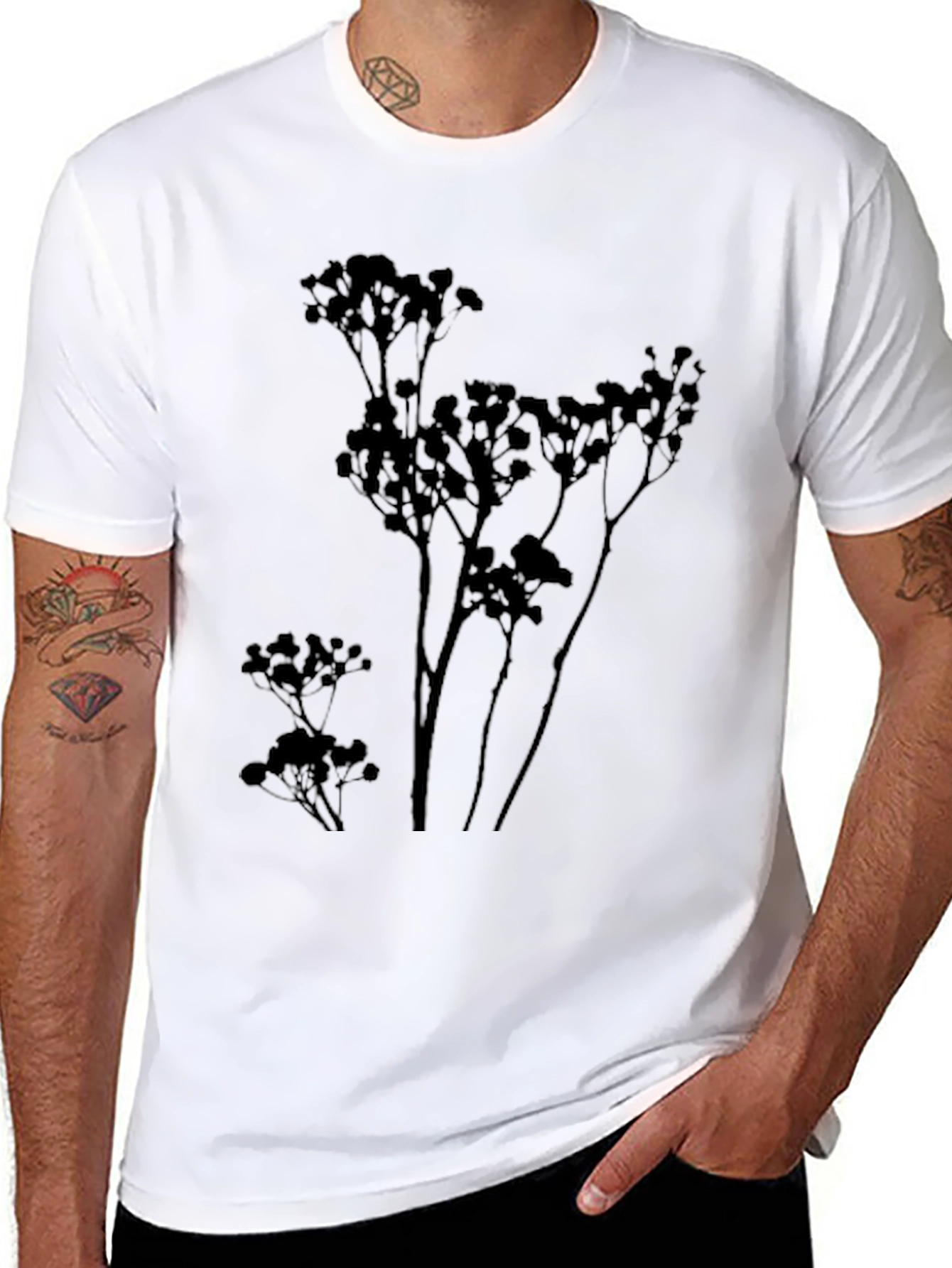 Botanical Silhouette Tee - Modern Graphic T-Shirt