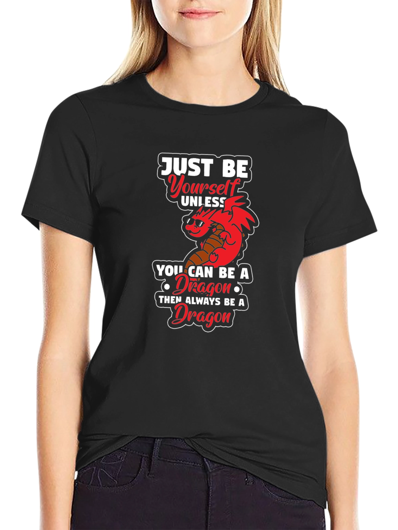 Just Be Yourself Dragon Graphic Tee