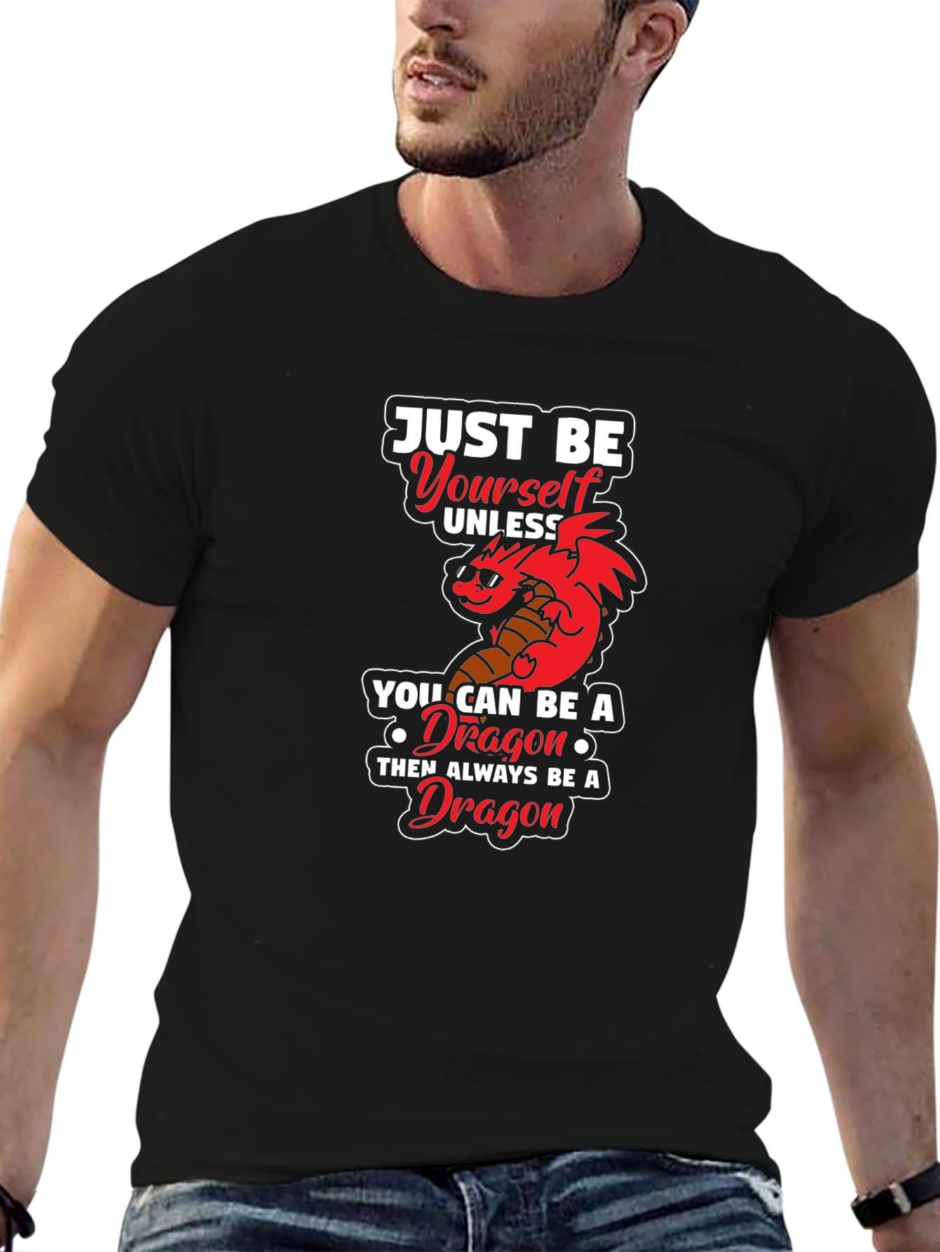 Just Be Yourself Dragon Graphic Tee