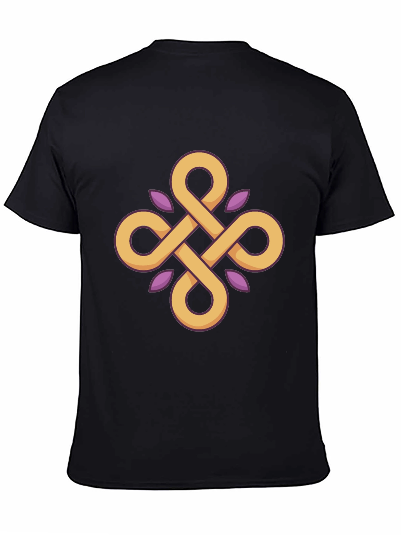 Geometric Knot Graphic Tee - Stylish Black T-Shirt