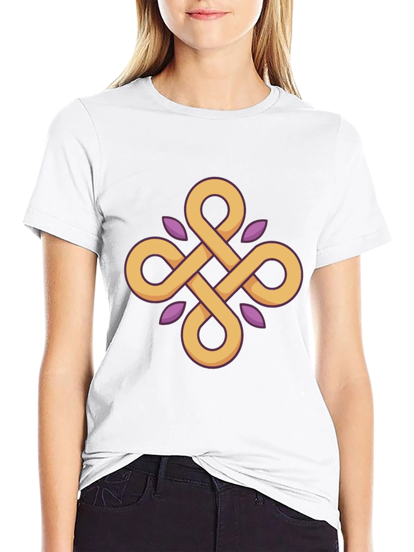 Geometric Knot Graphic Tee - Stylish Black T-Shirt