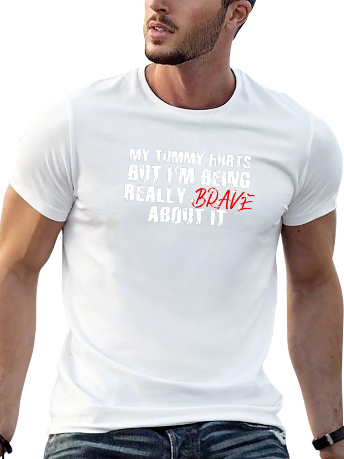 Funny Tummy Hurts Brave Graphic Tee