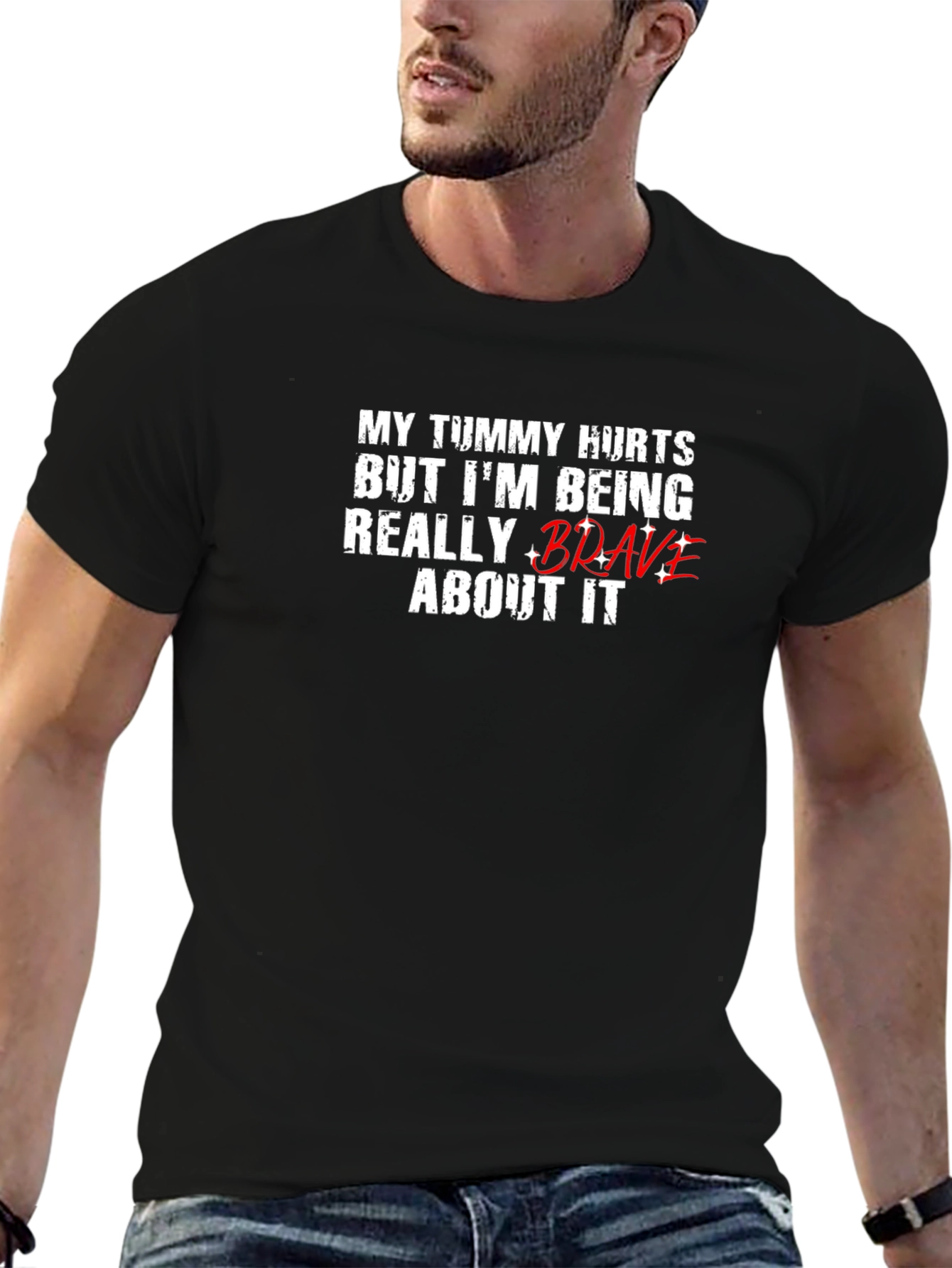 Funny Tummy Hurts Brave Graphic Tee