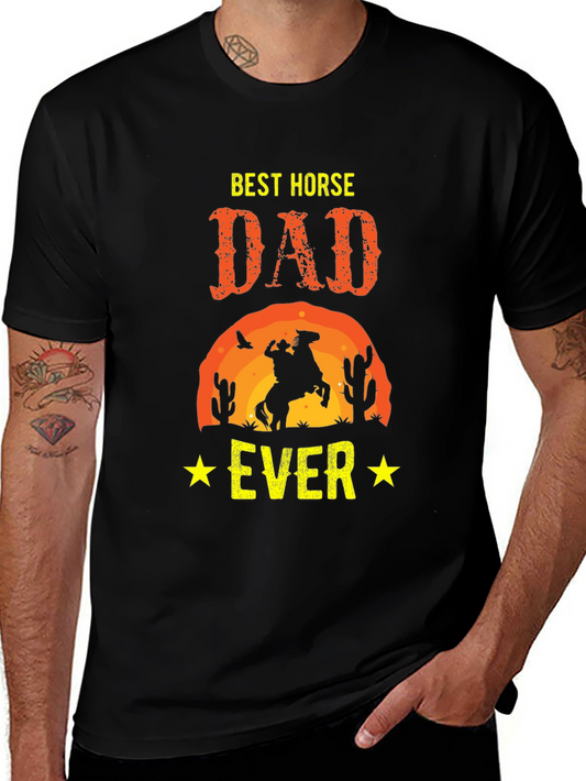 Best Horse Dad Ever Graphic Tee - Cowboy T-Shirt