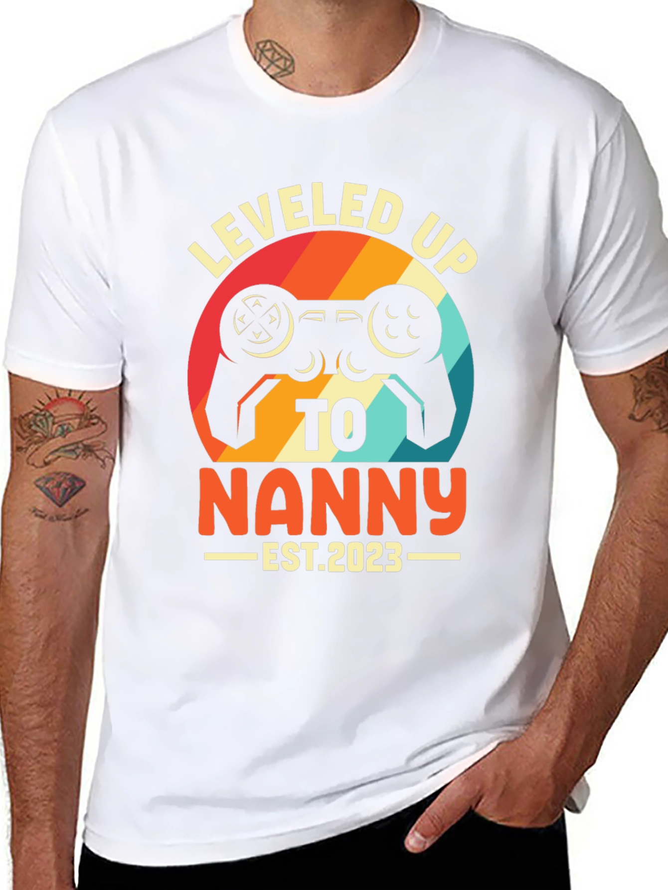 Leveled Up to Nanny 2023 T-Shirt