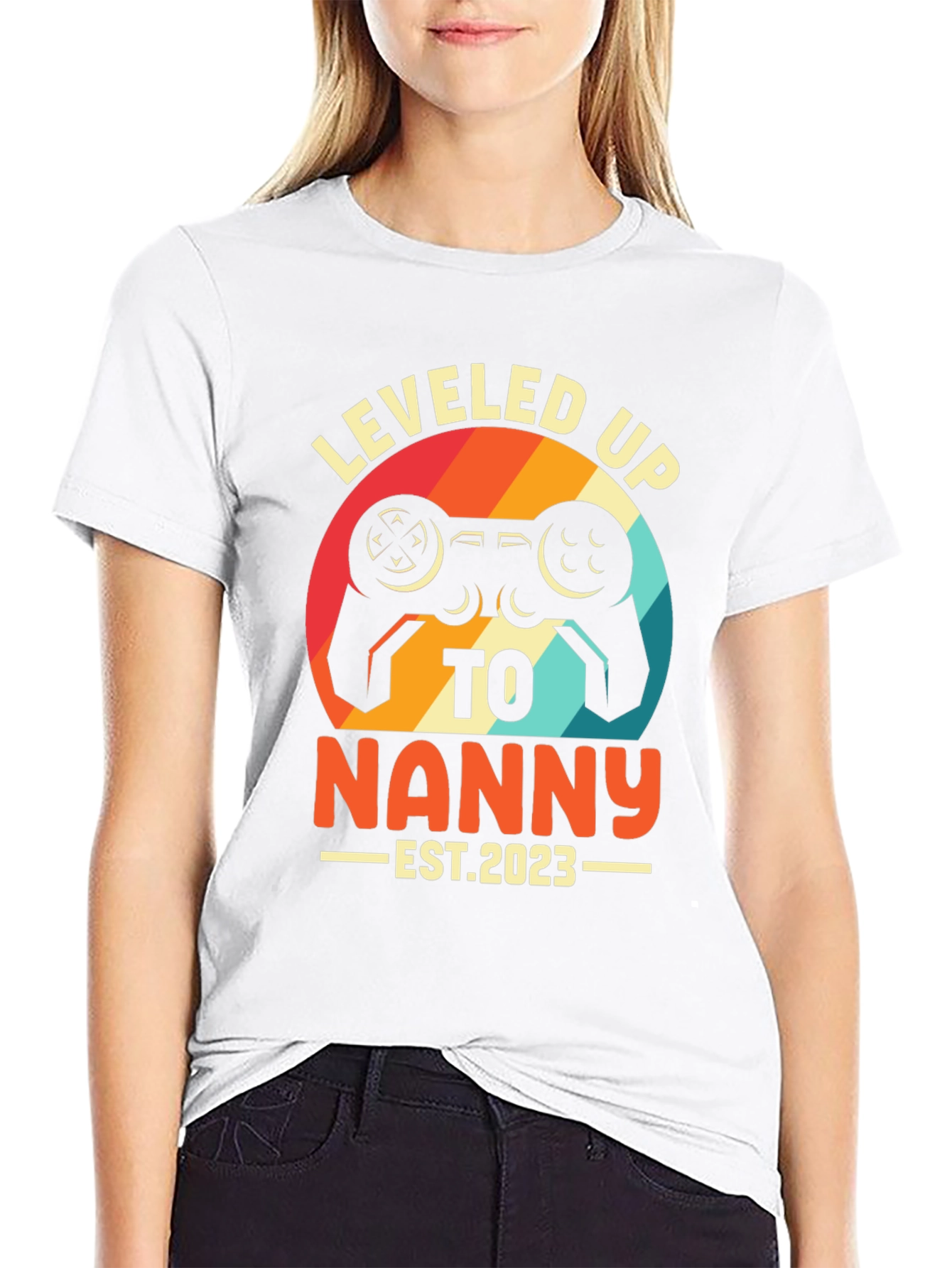 Leveled Up to Nanny 2023 T-Shirt