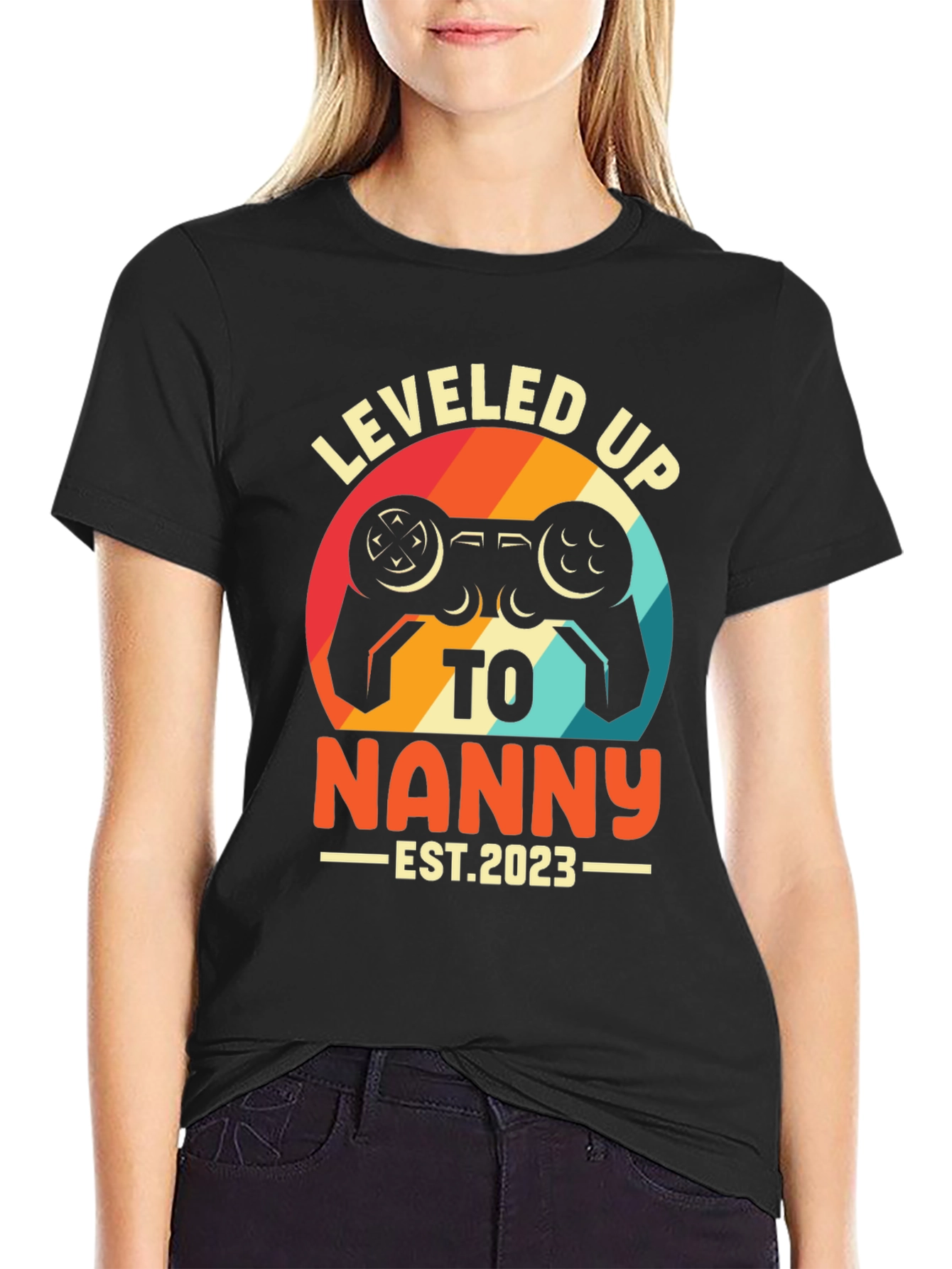 Leveled Up to Nanny 2023 T-Shirt