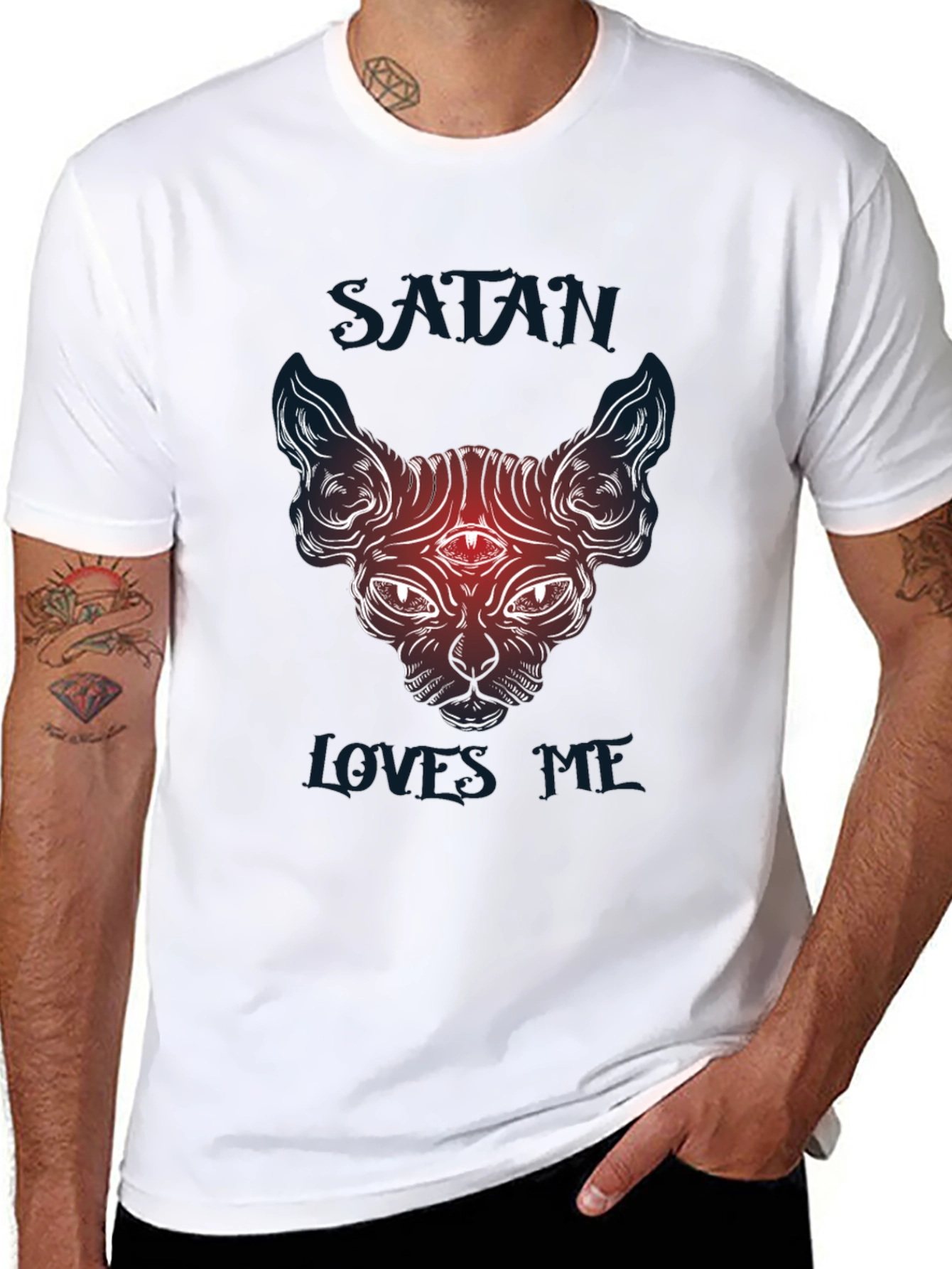 Satan Loves Me Graphic Tee - Unisex Black T-Shirt