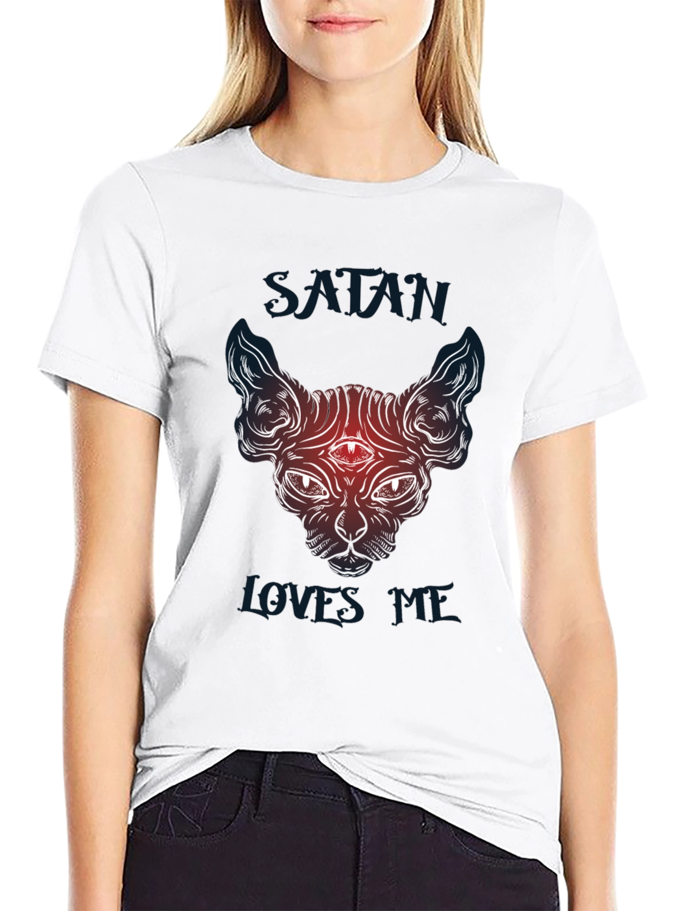 Satan Loves Me Graphic Tee - Unisex Black T-Shirt