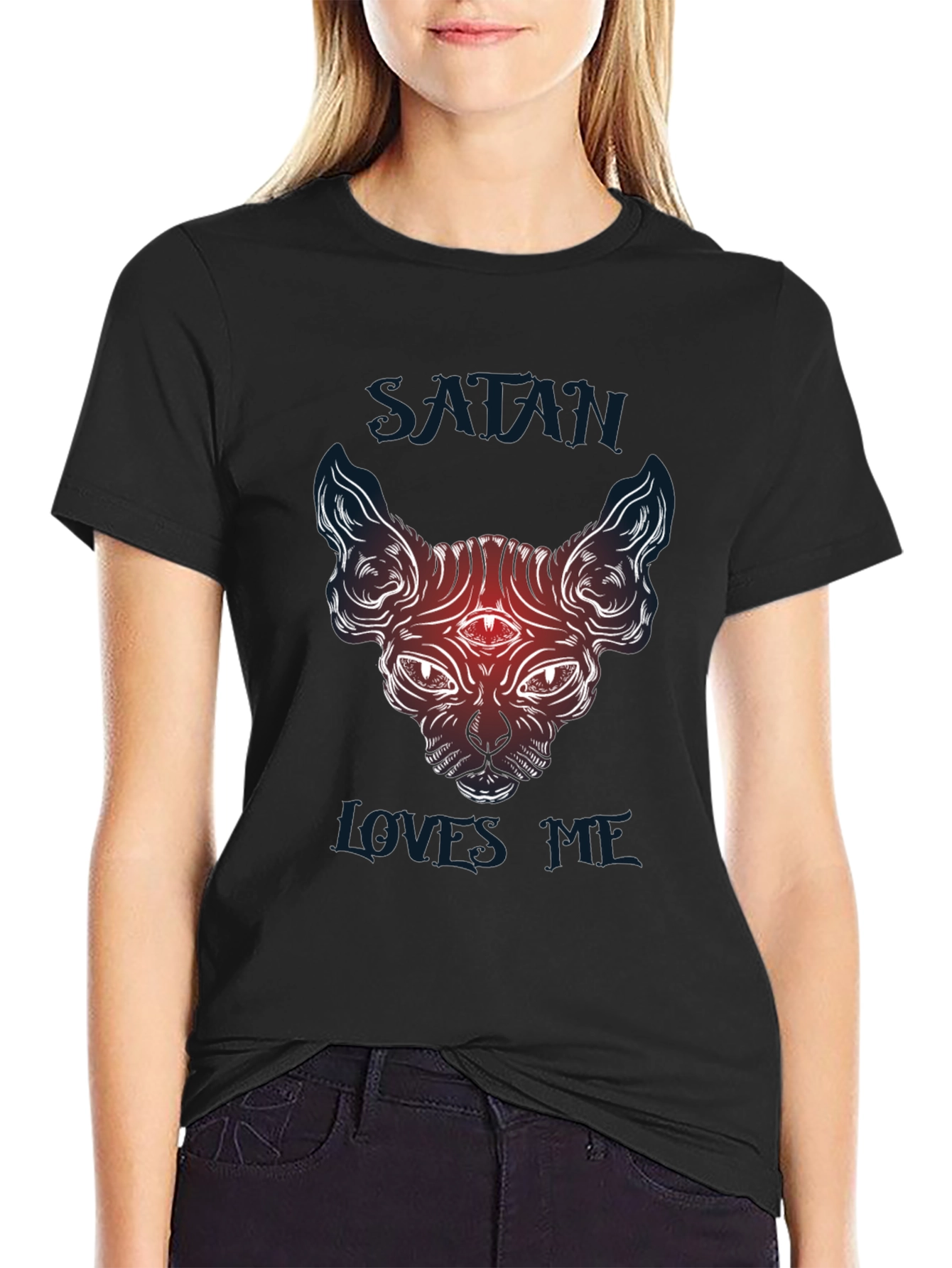 Satan Loves Me Graphic Tee - Unisex Black T-Shirt