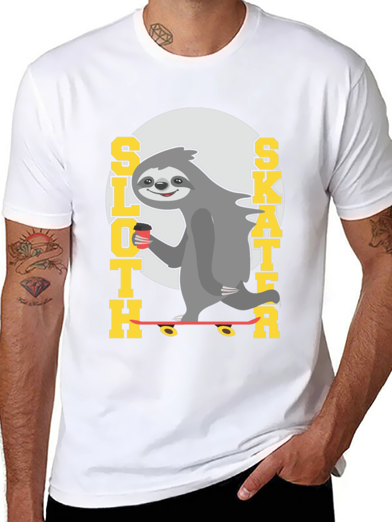 Sloth Skater Tee - Funny Graphic T-Shirt