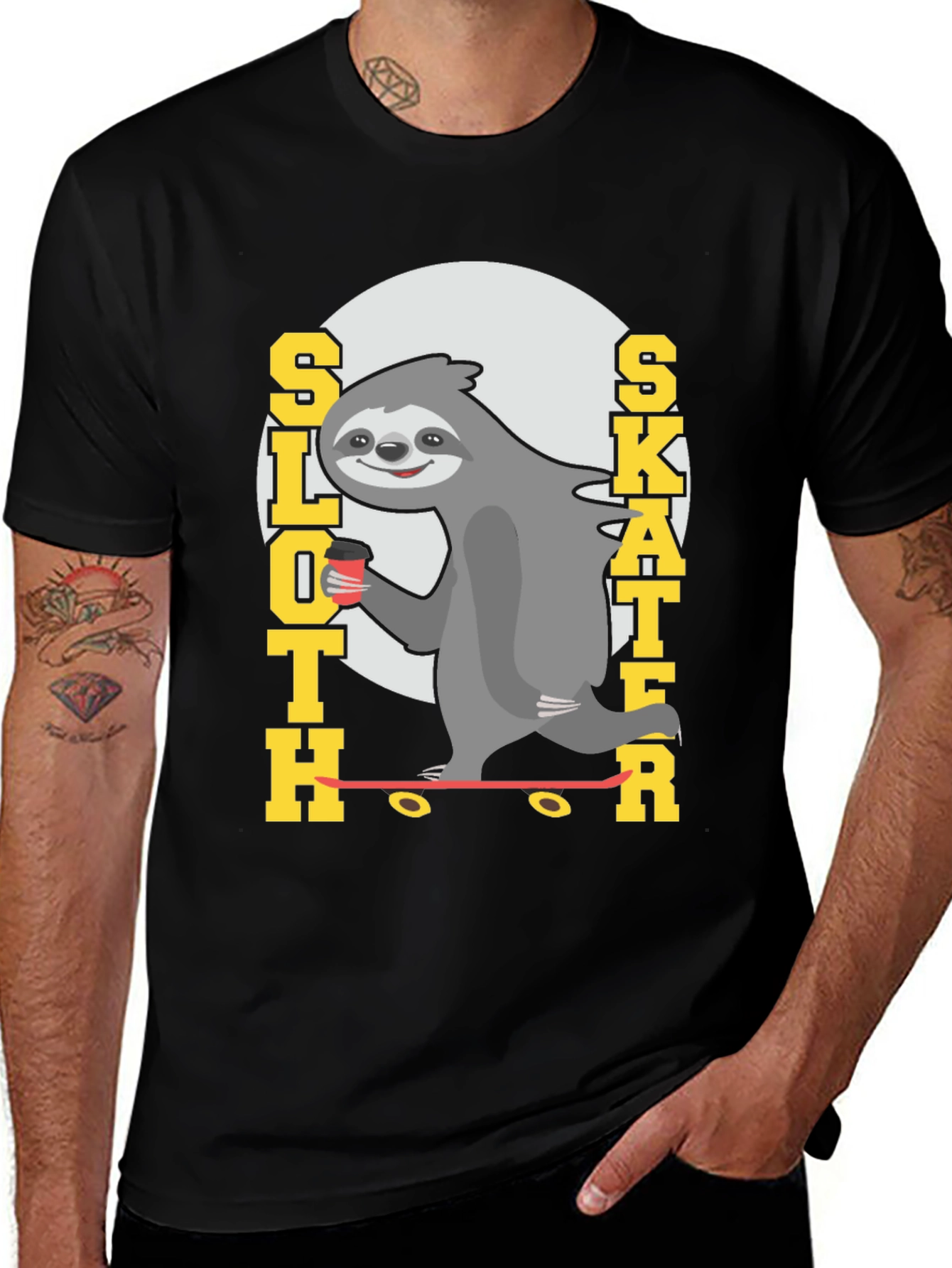 Sloth Skater Tee - Funny Graphic T-Shirt