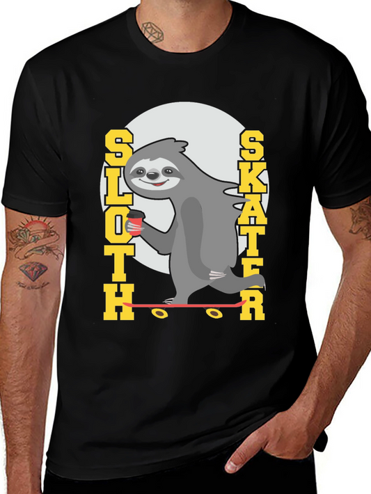 Sloth Skater Tee - Funny Graphic T-Shirt