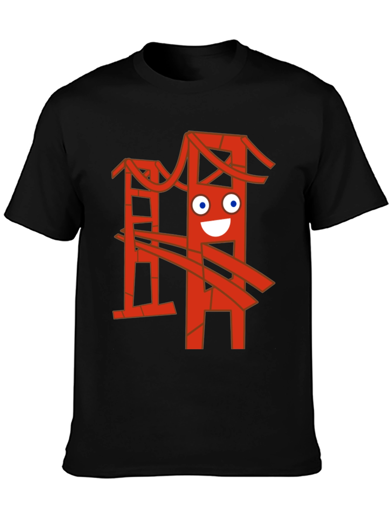 Funny Bridge Graphic T-Shirt - Black