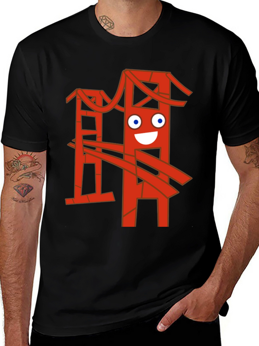 Funny Bridge Graphic T-Shirt - Black