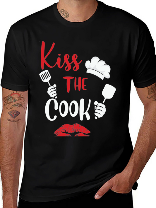 Kiss the Cook Graphic Tee Novelty Cooking Shirt