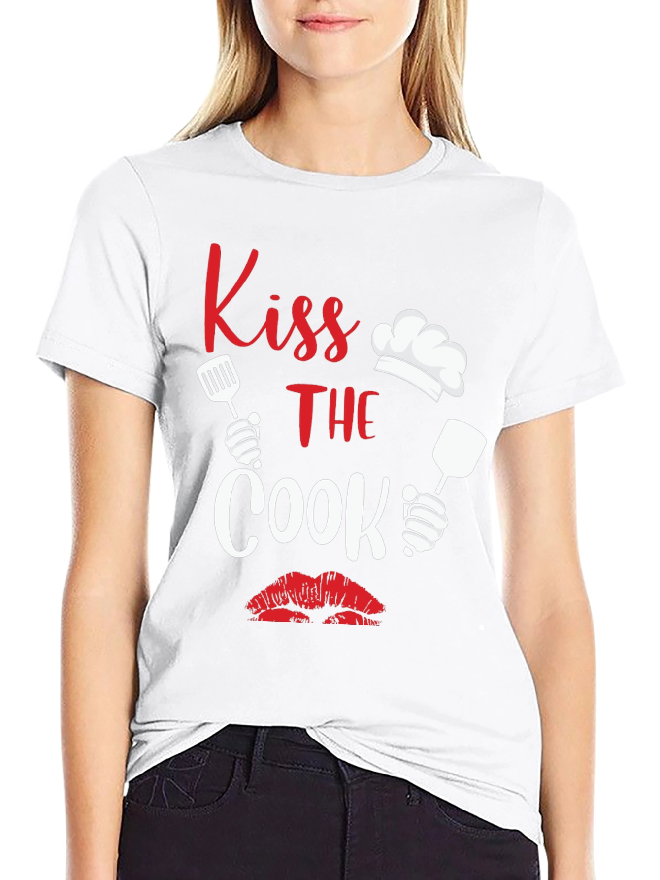 Kiss the Cook Graphic Tee Novelty Cooking Shirt