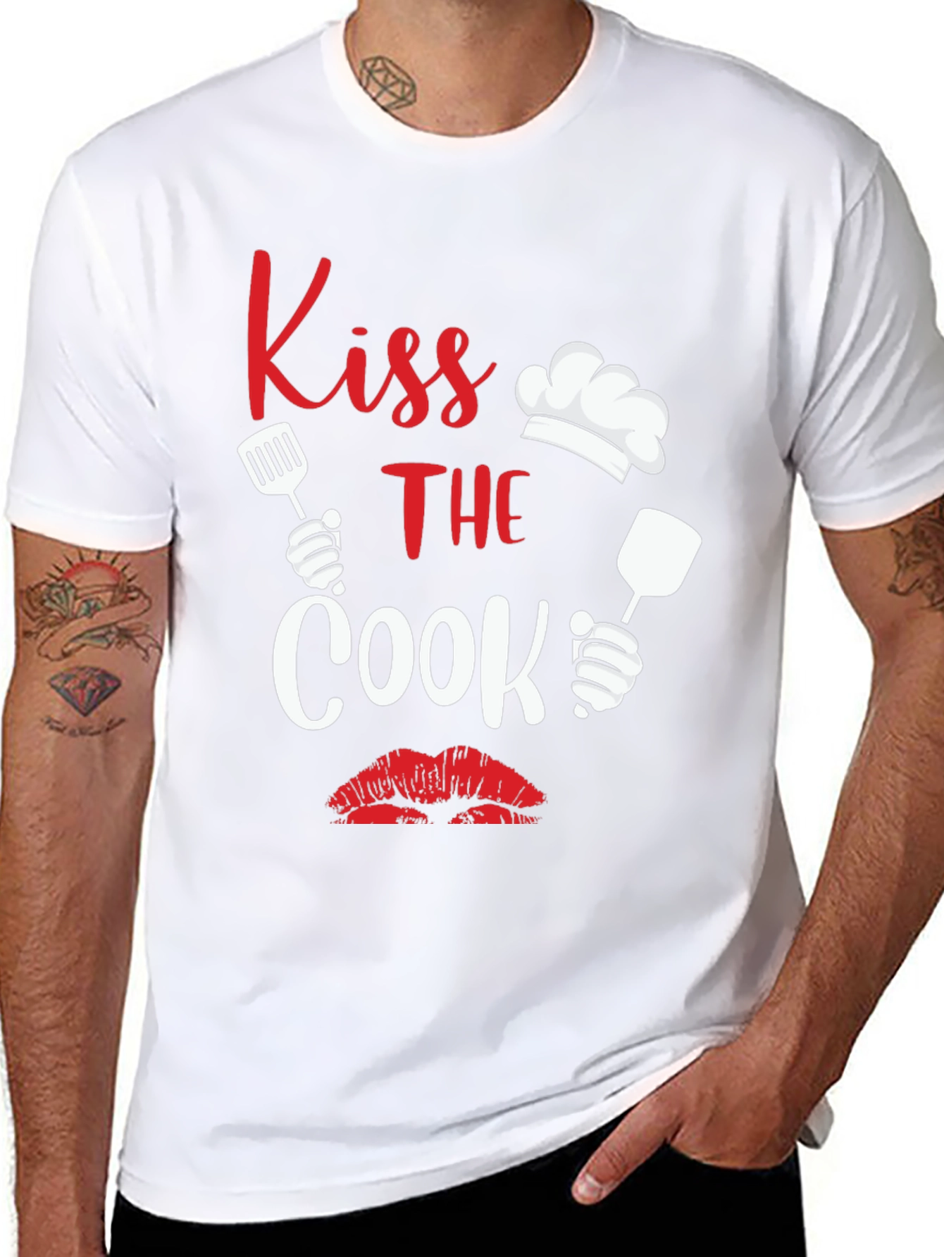 Kiss the Cook Graphic Tee Novelty Cooking Shirt