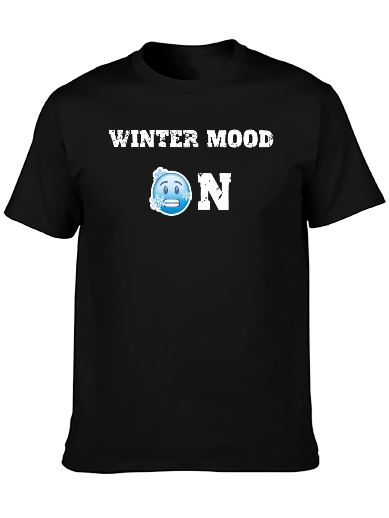 Winter Mood ON Black T-Shirt