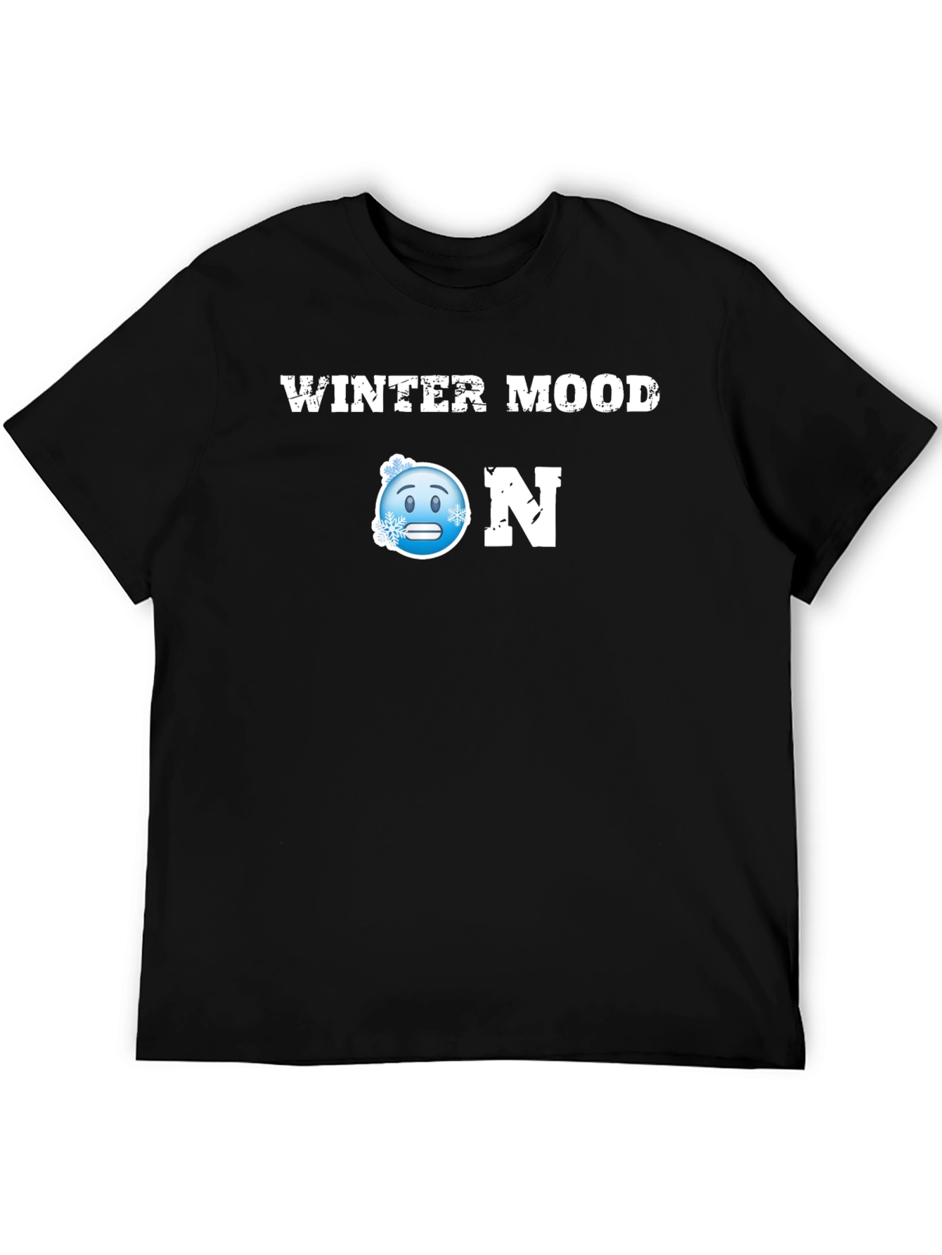Winter Mood ON Black T-Shirt