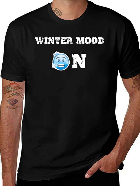 Winter Mood ON Black T-Shirt
