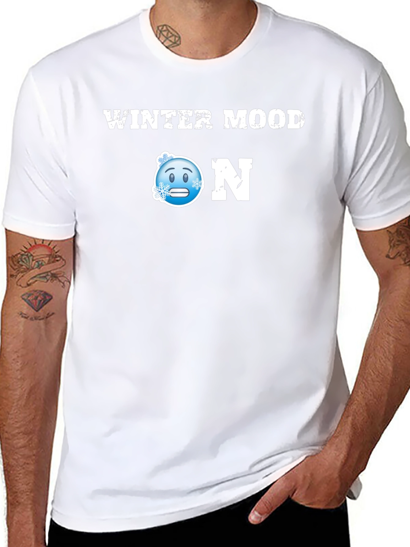 Winter Mood ON Black T-Shirt