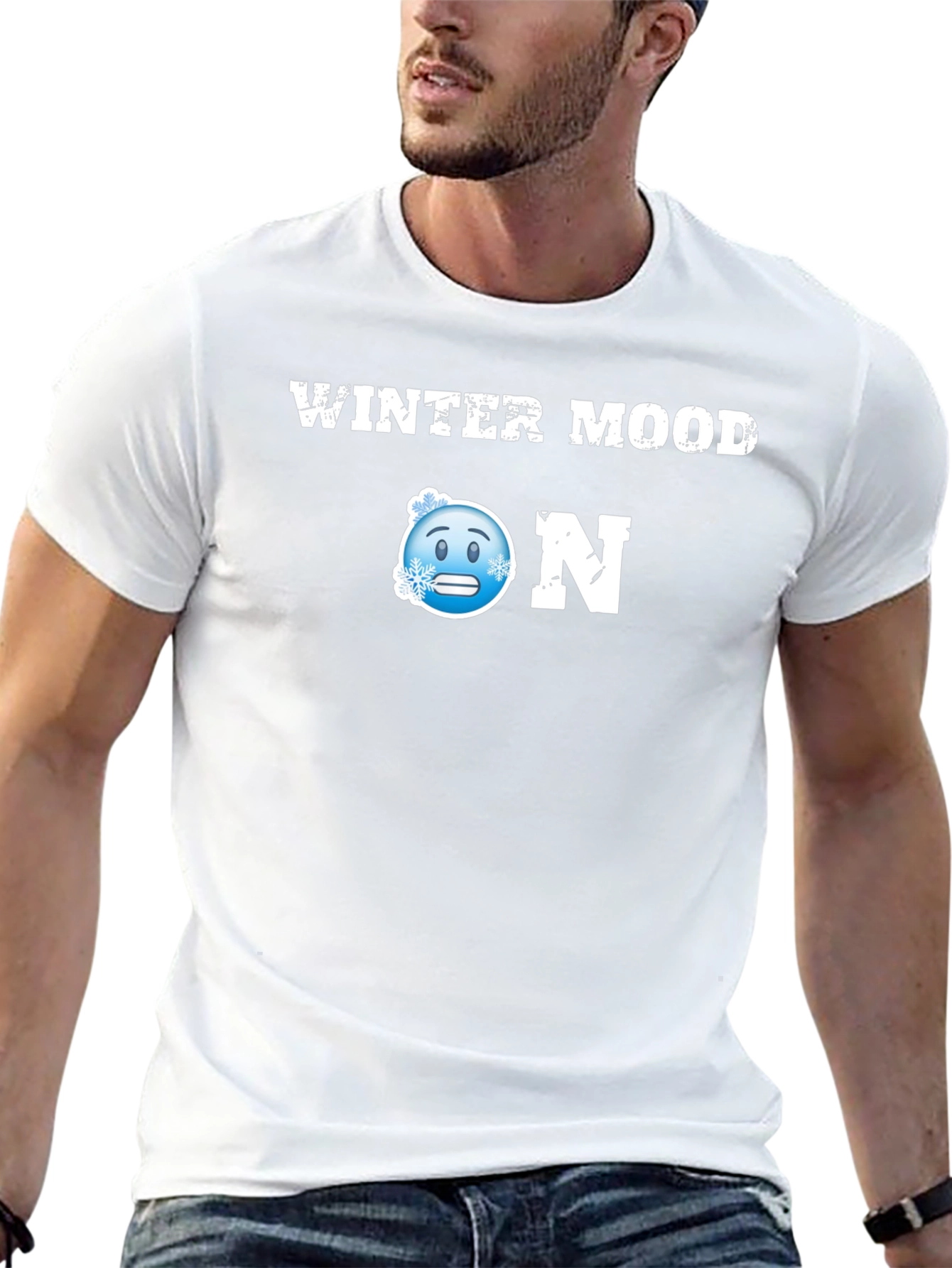 Winter Mood ON Black T-Shirt