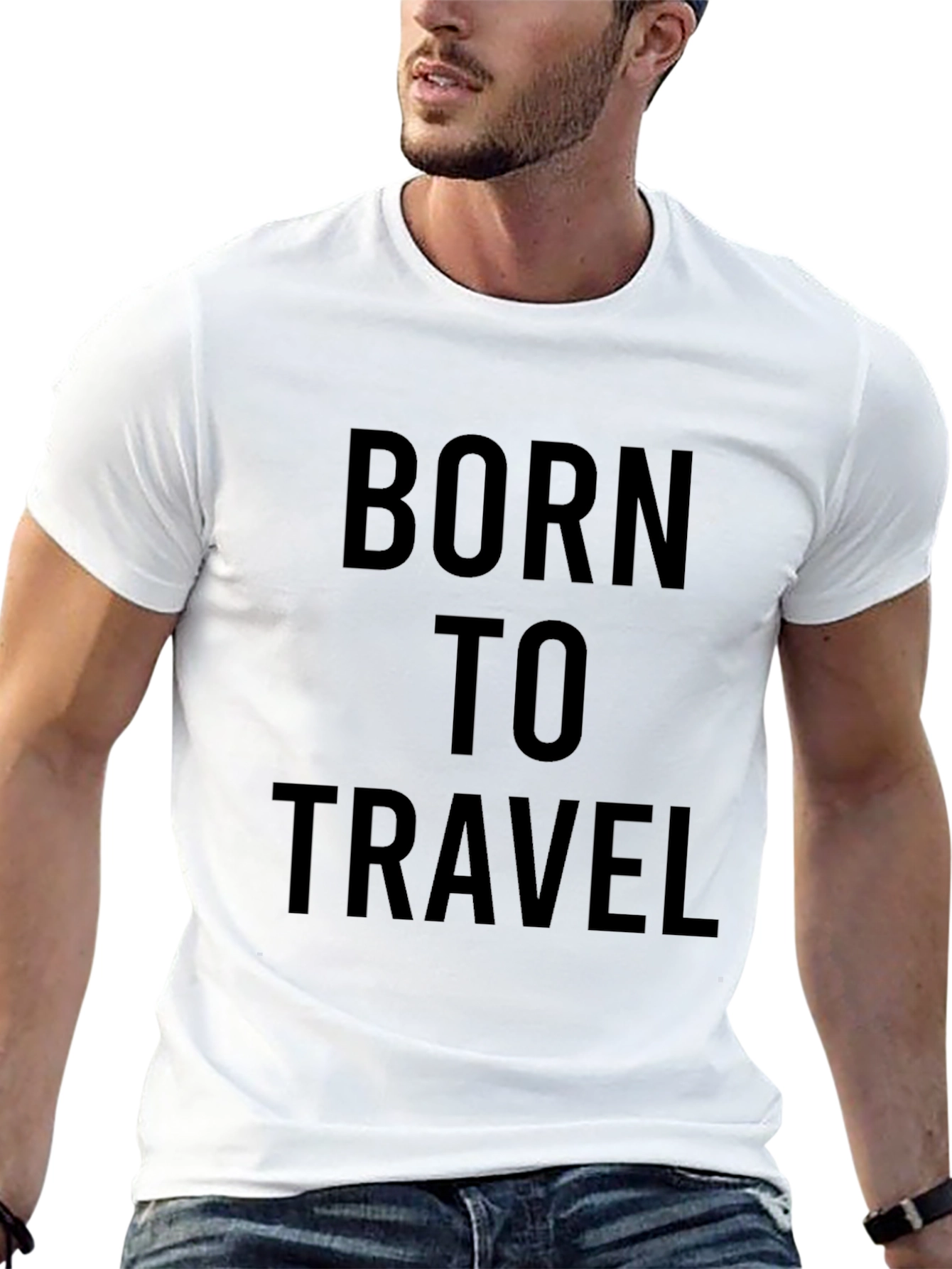 Born to Travel Black Graphic Tee