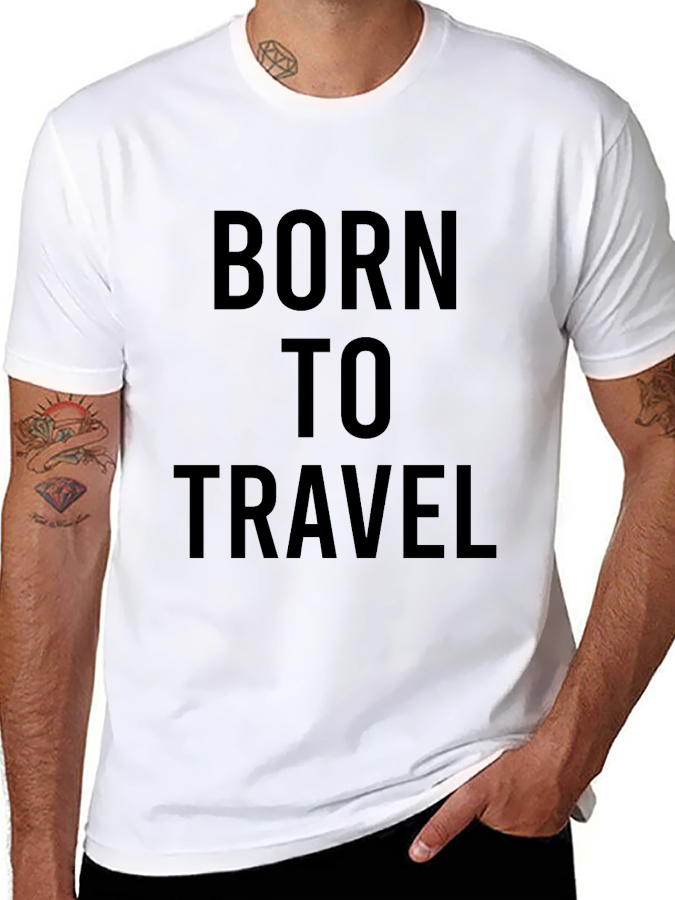Born to Travel Black Graphic Tee