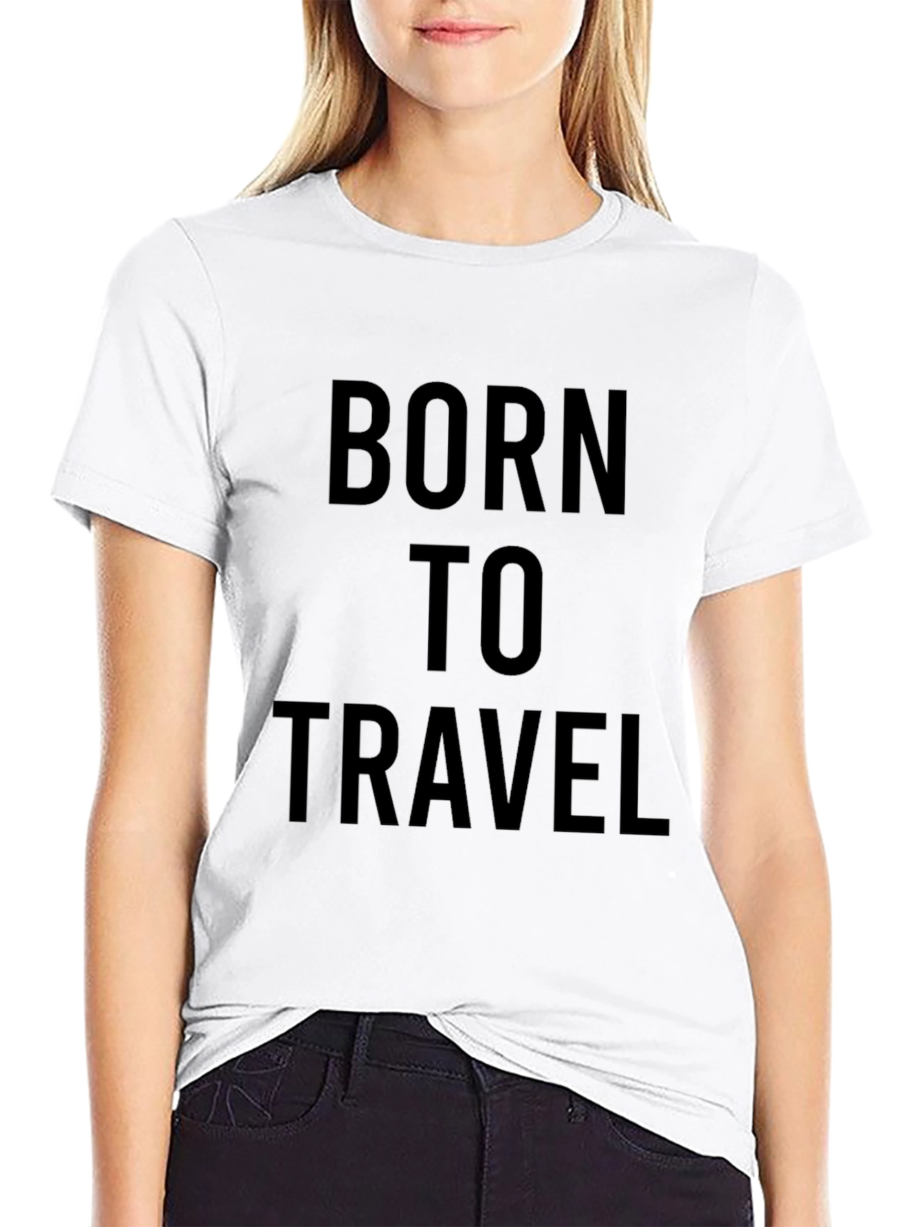Born to Travel Black Graphic Tee