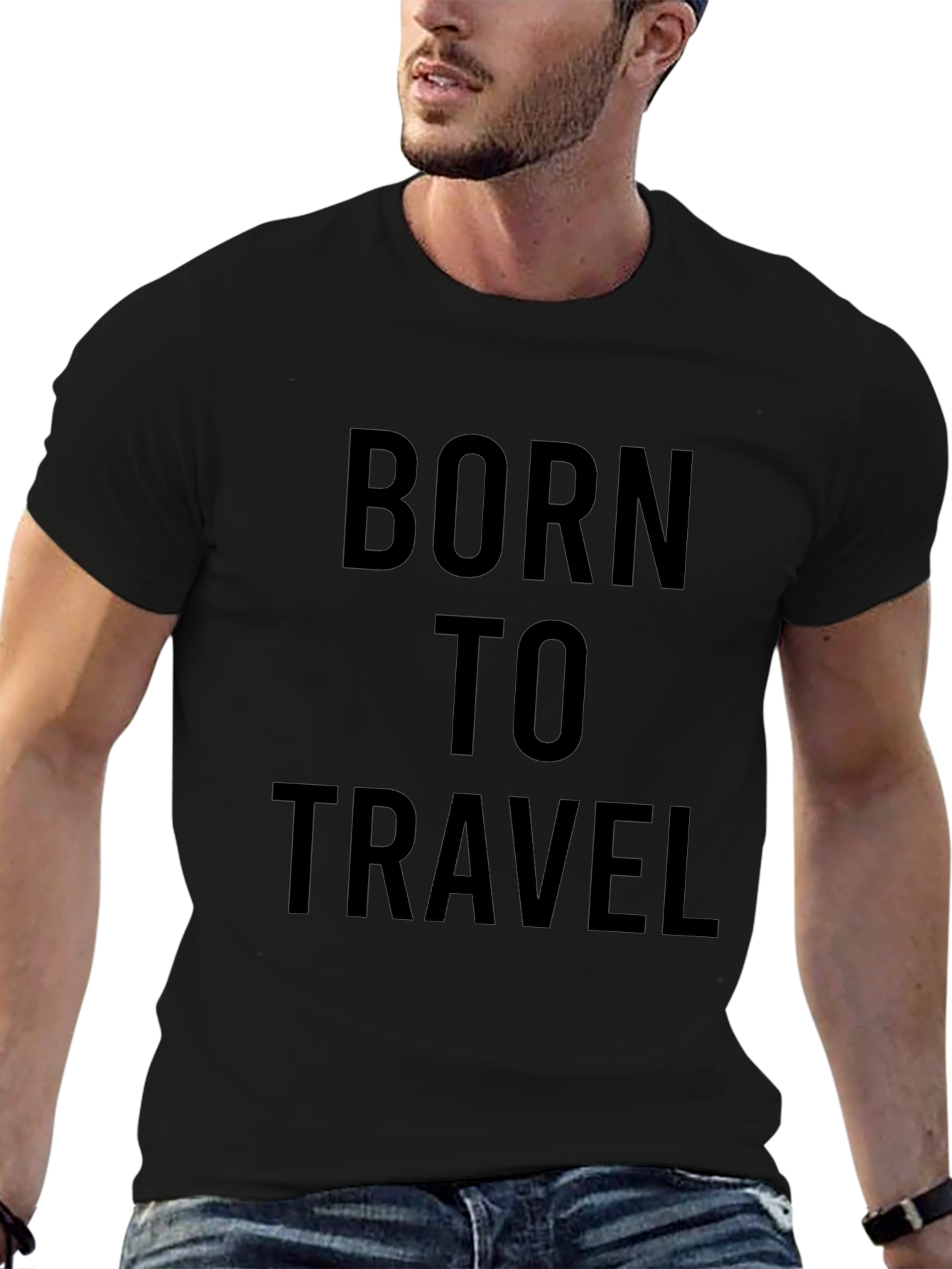 Born to Travel Black Graphic Tee