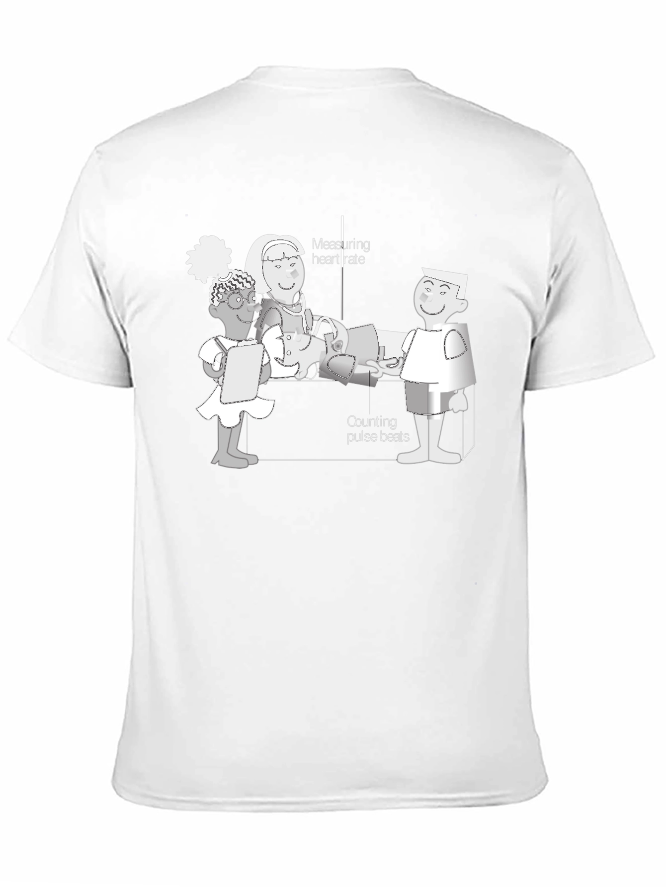 Cartoon Health Check T-Shirt - Black Cotton Tee