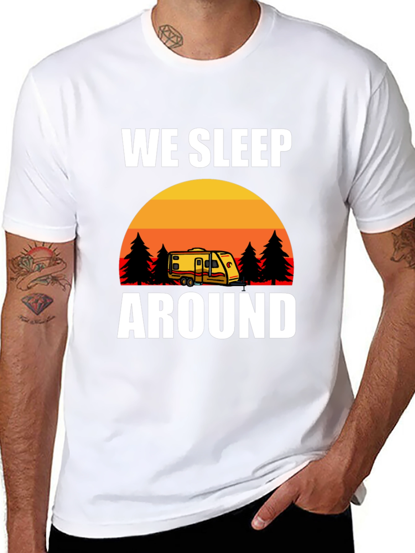 We Sleep Around Camping Graphic Tee